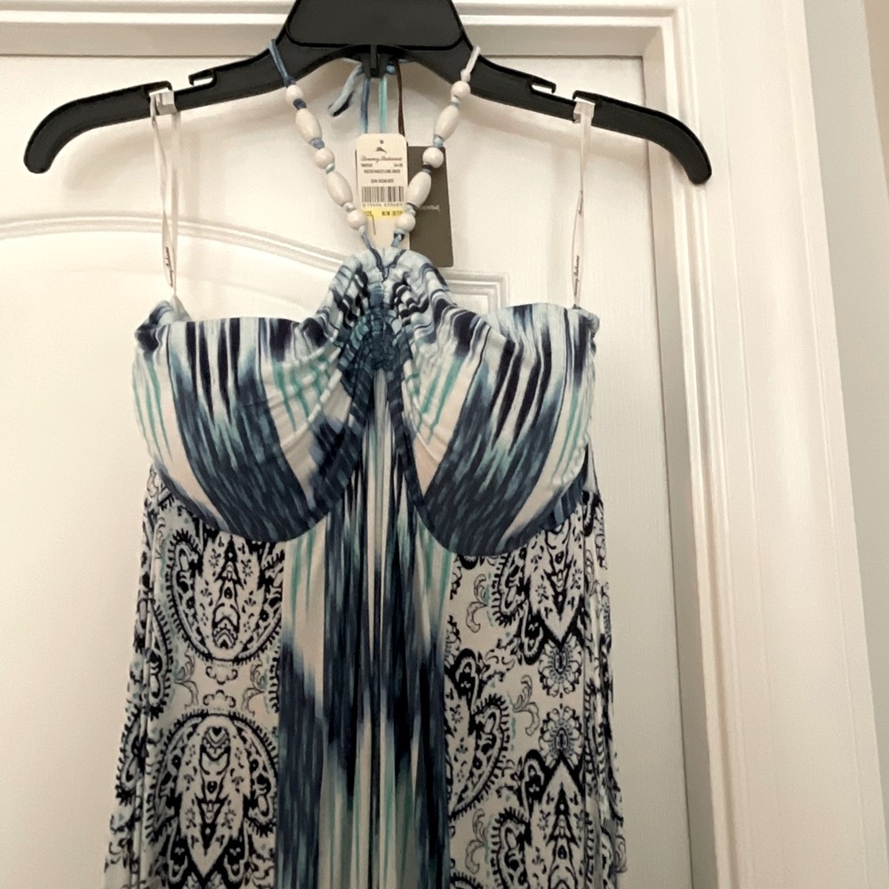 Tommy Bahama Poetto Paisley Long Dress, size M, in Ocean Deep.